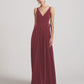 Spaghetti Strap V Neck Faux Wrap Velvet Bridesmaid Dresses