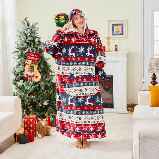 Beer Christmas Hoodie Blanket – Novelty Festive Wearable Blanket