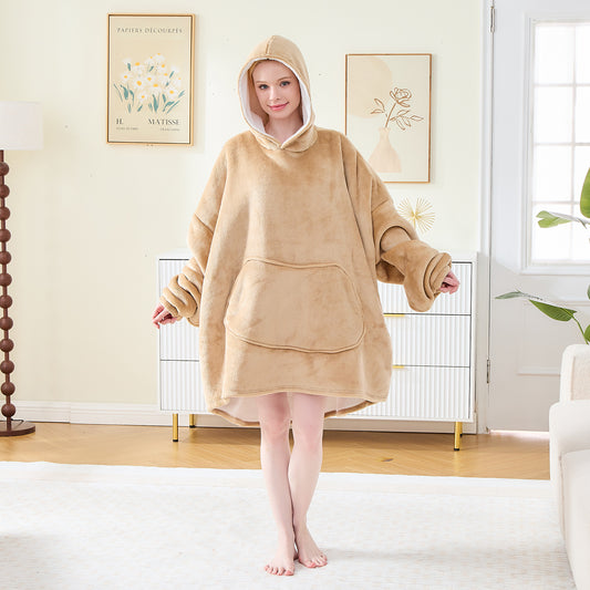Unisex Oversized Hoodie Blanket – Sherpa Lined Wearable Blanket