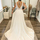 Boho V Neck Applique A Line Wedding Dresses