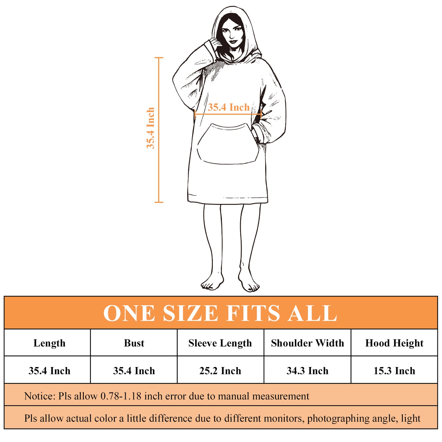Classic Navy Blue Sherpa-Lined Hoodie Blanket