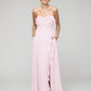 A Line Chiffon Strapless Bridesmaid Dresses With Ruffles