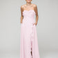 A Line Chiffon Strapless Bridesmaid Dresses With Ruffles
