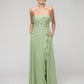 A Line Chiffon Strapless Bridesmaid Dresses With Ruffles