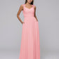 Chiffon Sweetheart Strap Long Bridesmaid Dresses With Pleated Bodice