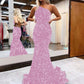 Mermaid One Shoulder Floor Length Ball Gown