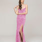 Sweetheart Criss Cross Back Floor Length Sequin Fitted Prom Dresses
