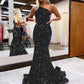 Mermaid One Shoulder Floor Length Ball Gown