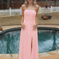 Elegant Chiffon Spaghetti Strap Long Bridesmaid Dresses