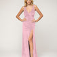 Sheath Floor Length Plunging V Neck Velvet Bridesmaid Dresses