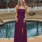 Elegant Chiffon Spaghetti Strap Long Bridesmaid Dresses