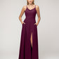 Cowl Neckline Chiffon Spaghetti Straps Bridesmaid Dresses