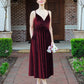 Glamorous A Line Tea Length Velvet Bridesmaid Dresses