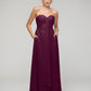 A Line Chiffon Strapless Bridesmaid Dresses With Ribbons