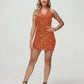 Halter V Neck Velvet Sequin Sheath Homecoming Dresses