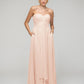 A Line Chiffon Strapless Bridesmaid Dresses With Ribbons