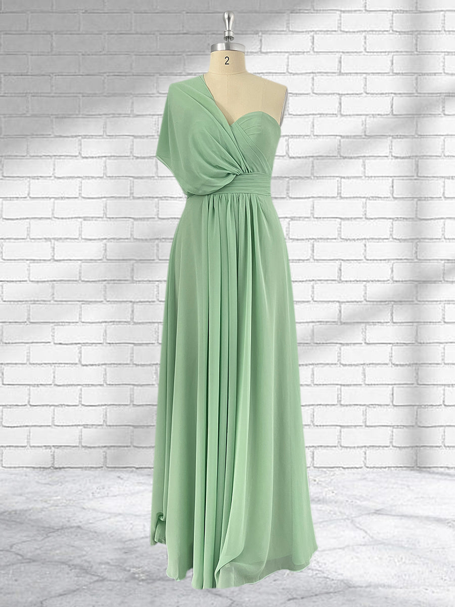 Floor Length Chiffon A Line Convertible Bridesmaid Dresses