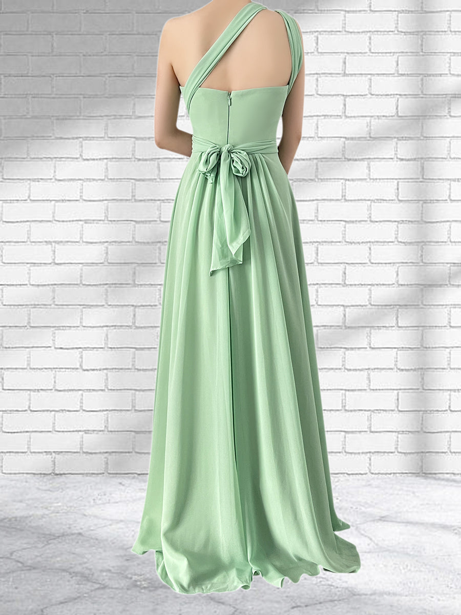 Floor Length Chiffon A Line Convertible Bridesmaid Dresses