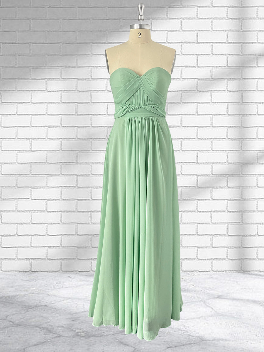 Floor Length Chiffon A Line Convertible Bridesmaid Dresses