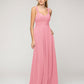 A Line Sweetheart Neckline Chiffon Straps Bridesmaid Dresses With Ribbon