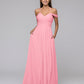 Chiffon Sweetheart Cold Shoulder Crisscross Back Bridesmaid Dresses