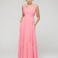 Tied Strap Tiered Smock Open Back Chiffon Bridesmaid Dresses