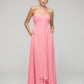 A Line Chiffon Strapless Bridesmaid Dresses With Ribbons