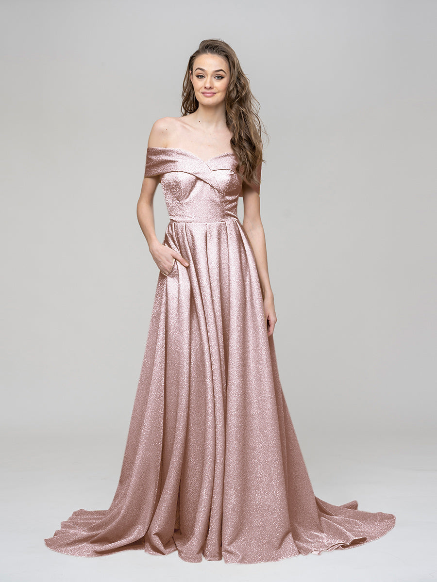 Off The Shoulder Sweetheart A Line Long Prom Dresses