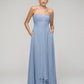 A Line Chiffon Strapless Bridesmaid Dresses With Ribbons