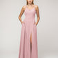 A Line Cowl Neckline Chiffon Spaghetti Straps Bridesmaid Dresses