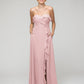 A Line Chiffon Strapless Bridesmaid Dresses With Ruffles