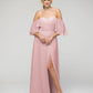 Sweetheart Chiffon Flutter Sleeve Bridesmaid Dresses With Split