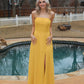 Elegant Chiffon Spaghetti Strap Long Bridesmaid Dresses