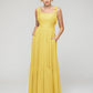 Tied Strap Tiered Smock Open Back Chiffon Bridesmaid Dresses