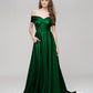 Off The Shoulder Sweetheart A Line Long Prom Dresses