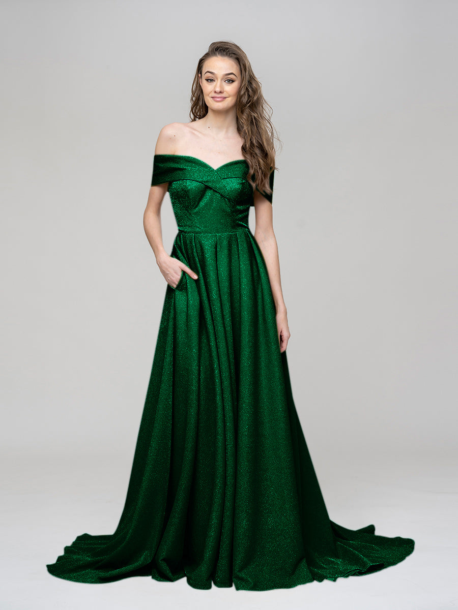 Off The Shoulder Sweetheart A Line Long Prom Dresses