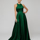 Gold Long Scoop A Line Formal Party Prom Dresses