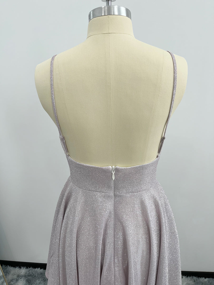 Deep V Neck  Short Glitter Homecoming Dresses