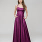 A Line Spaghetti Strap Metallic Glitter Floor Length Prom Dresses