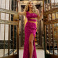 Sheath Square Sleeveless Floor Length Velvet Sequin Prom Dress
