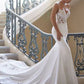 Sexy Spaghetti Strap Applique Mermaid Wedding Dresses