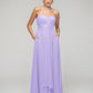 A Line Chiffon Strapless Bridesmaid Dresses With Ribbons