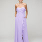 A Line Chiffon Strapless Bridesmaid Dresses With Ruffles