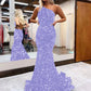 Mermaid One Shoulder Floor Length Ball Gown