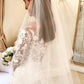 Illusion Crew Neckline Long Sleeve Applique A Line Wedding Dresses