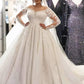 Luxury Sweetheart Long Sleeve Applique A Line Wedding Dresses