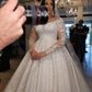 Luxury Sweetheart Long Sleeve Applique A Line Wedding Dresses