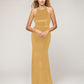 Floor Length Halter Tie Back Mermaid Velvet Bridesmaid Dresses