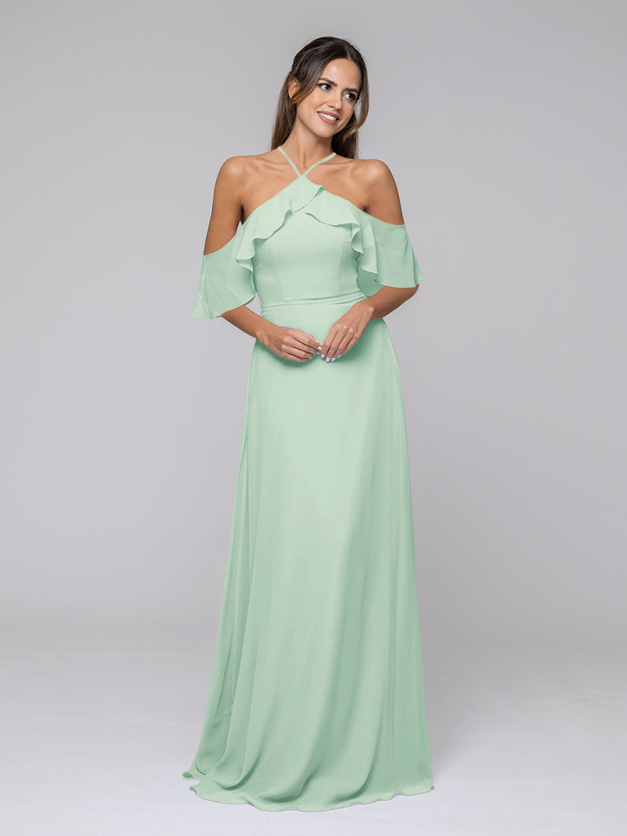 mint green chiffon bridesmaid dresses