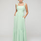 Tied Strap Tiered Smock Open Back Chiffon Bridesmaid Dresses